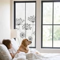 thumbnail image 2 of Black Dandelion Window Privacy Film, Spring Country Modern Minimalist Flower Static Cling UV Sun Blocking Heat Control Window Tint Day and Night, Non-Adhesive One Way Privacy Cover 29.5''x78.7'', 2 of 7