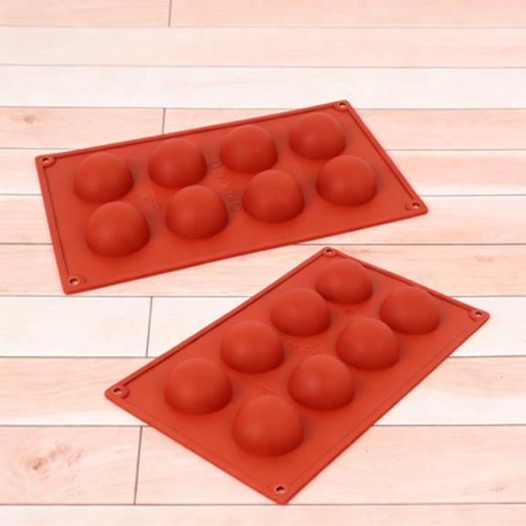 ROSOZ 8-Cavity Round Silicone Cake Mold - Creative Sphere Baking Cups for Jelly, Chocolate, Pudding & DIY Desserts, Non-Stick Heat Resistant Bakeware