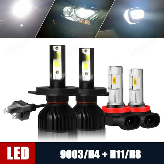 BSBSDJB For Scion IA 2016 LED Headlight High/Low Beam Fog Light Bulbs 9003 H11, 6000K White