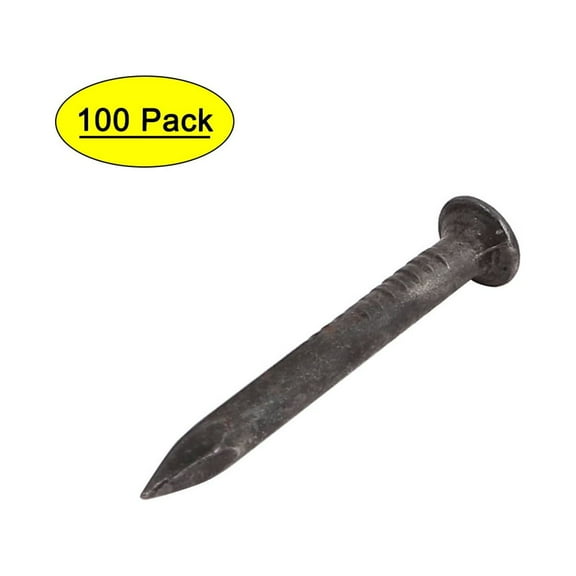 1-inch Length Carbon Steel Point Tip Wall Cement Nail Black 100pcs