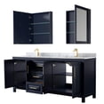 thumbnail image 2 of Wyndham Collection Daria 80" Cabinets Wood Double Bathroom Vanity in Blue/Gold, 2 of 7