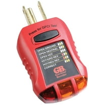 Gardner Bender GFCI Outlet Tester GFI-3501 - LED Indicator, 125 VAC, 6 mA, Red