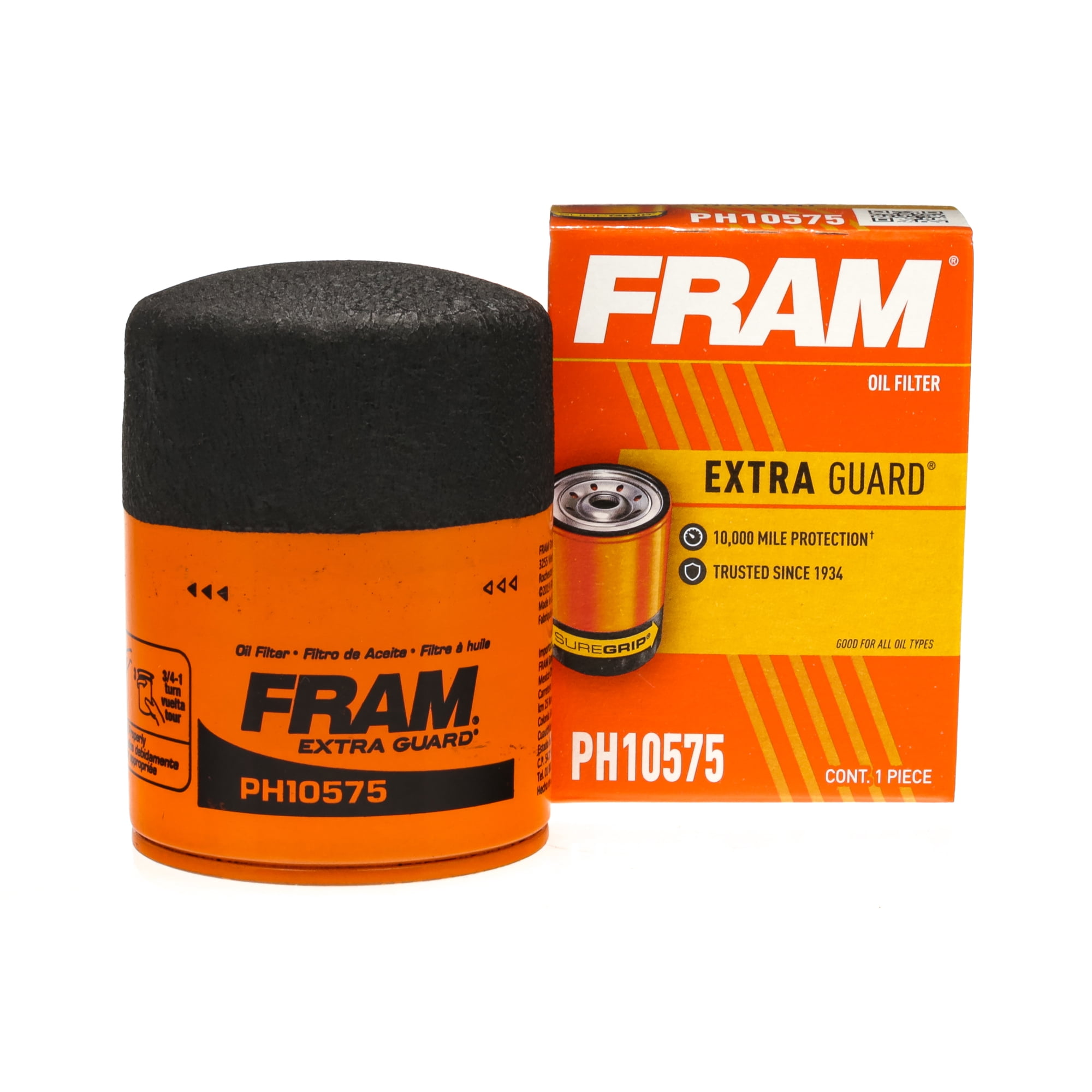 (3 pack) FRAM Extra Guard Oil Filter, PH10575, 10K Miles, Replacement Oil Filter Fits Select Vehicles