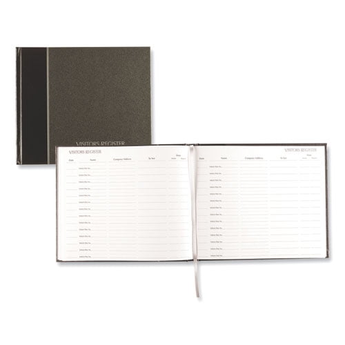 Hardcover Visitor Register Book, Black Cover, 9.78 x 8.5 Sheets, 128 Sheets/Book Hardcover Visitor Register Book, Black Cover, 9.78 x 8.5 Sheets, 128 Sheets/Book