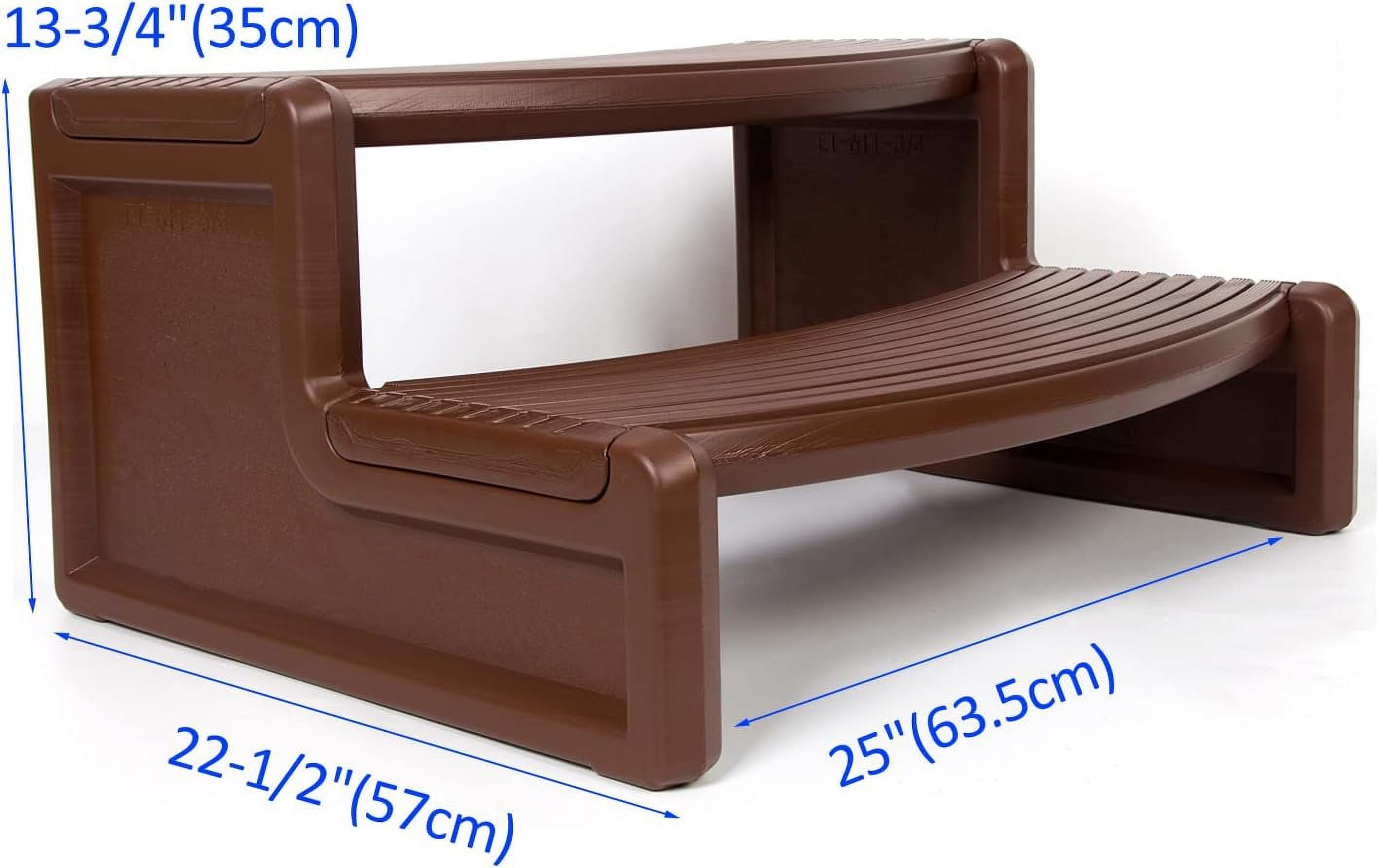 HECASA Spa Step Hot Tub 2-Step Universal Outdoor Indoor Step Stool Pool Ladder Plastic Handi Step Slip Resistant Striped