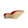 thumbnail image 3 of BLISSFUL STEP Mules à Talons Aiguilles à Bout Pointu pour Femmes Rouge 7, 3 of 8