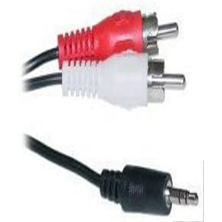 ecabo 10034 Câble stéréo jack 3,5 mm vers 2 x RCA mâle RCA (rouge/blanc)  vers prise jack 3,5 mm – Câble Y – pour chaînes Hi-Fi, stéréo, récepteurs