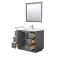 thumbnail image 3 of Wyndham Collection Miranda 42" Wood&Marble Single Bathroom Vanity in Gray/Nickel, 3 of 7