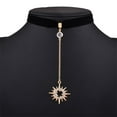 thumbnail image 2 of Gothic Choker Necklace Adjustable Premium Retro Alloy Plated Black Velet Pendant Sun, 2 of 8