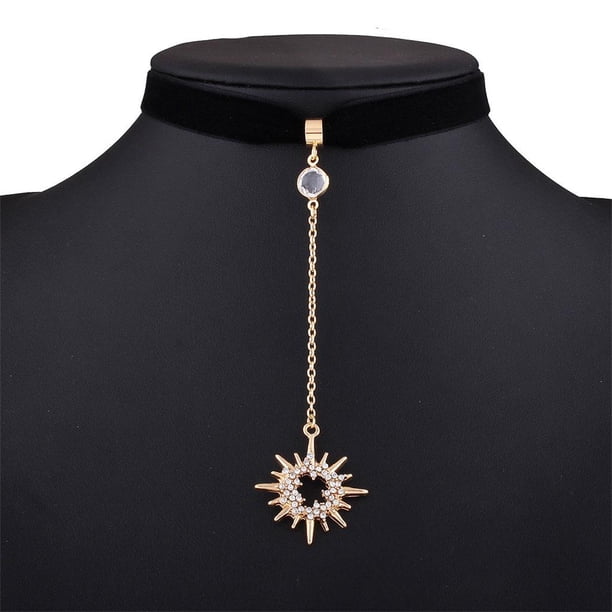 Garglla Velet Negra con Retro Gótico Femenina sol Hugo Collar de gargantilla