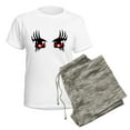 thumbnail image 5 of CafePress - Red Anime Eyes Pajamas - Women's Short Sleeve Print T-Shirt and Pants Light Cotton Pajama Set, 5 of 7