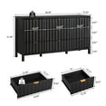 thumbnail image 4 of YOCWO 58.5" Wide 9 Drawer Dresser with Wave Fluted, Mid Century Storage Dresser Chest of Drawer for Bedroom, Black, 4 of 7
