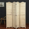 thumbnail image 2 of Milton Greens Stars Inc 4 Panels Farmhouse Wood Arch Room Divider in Natural, 2 of 5