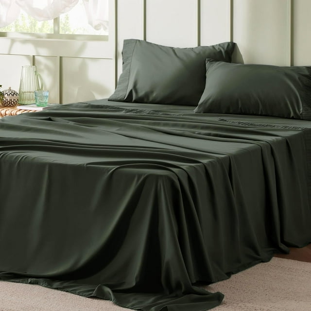 Queen Sheet Set Pieces Soft Queen Size Sheets Breathable & Cooling Hotel Luxury Easy Care Polyester Microfiber Bedding