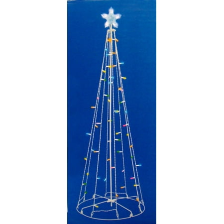 6' Multi-Color LED Lighted Cone Tree Outdoor Christmas