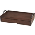 thumbnail image 6 of DecMode 18" x 11" Brown Wood Hidden Drawer Tray with Black Metal Handles, 1-Piece, 6 of 8