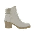 thumbnail image 3 of SUN STONE Womens White Cushioned Lightweight Romina Round Toe Block Heel Lace-Up Hiking Boots 9 M, 3 of 3