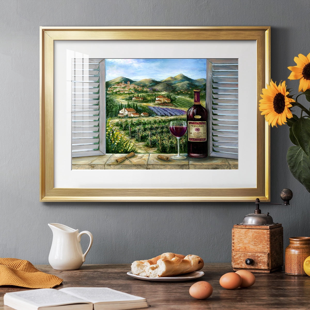 Tuscan Red and Vineyard Premium Framed Print - Ready to Hang