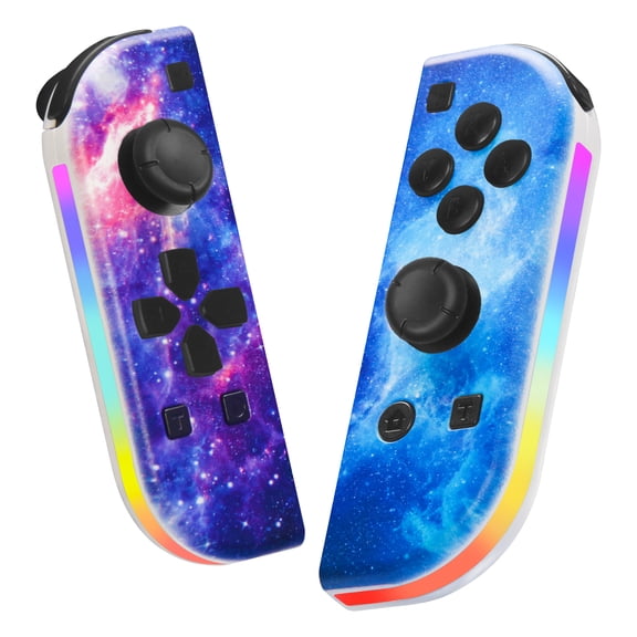 Split Game Controller with Light for Portable Game Consoles, Wireless Controller with Motion Control/Turbo/Screenshot/Wake-Up Function