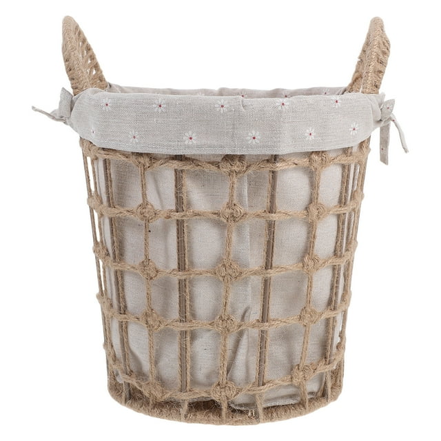 1 cesta tejida para ropa sucia, cesta portátil para el hogar.