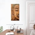 thumbnail image 3 of Elephant Stock Wood Carved Buddha Wall Art - Vertical Multi Panel Canvas - Living Room Wall Decor - Religion And Spirituality Multi Panel - Brown And Beige Decor - 15" x 32", 3 of 8