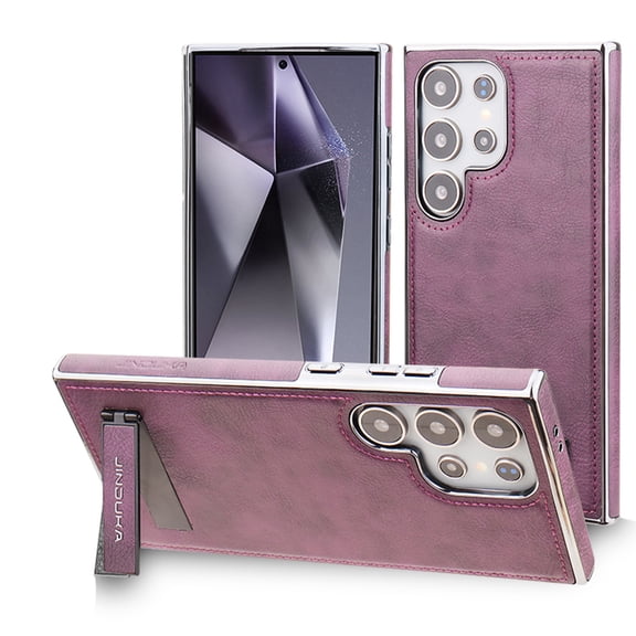 Allytechgroup for Samsung Galaxy S23 Ultra Case, Premium PU Leather TPU Phone Case for Samsung Galaxy S23 Ultra with Invisible Kickstand Shockproof Classic Cover for Women Men, Purple
