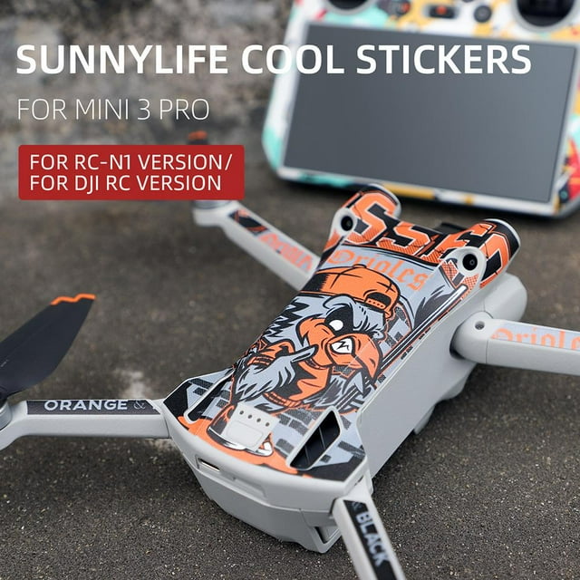 Juego de pegatinas para drones, pegatinas impermeables compatibles con DJI Mini 3 Pro Drone y control remoto, pegatinas con patrones 3D, accesorios de protección