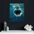 thumbnail image 4 of ONETECH Big Shark Near Sea Surface Open Mouth in Blue Sea Wall Art Painting The Picture Print On Canvas Animal Pictures for Home Decor Decoration Gift, 4 of 4