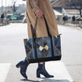 thumbnail image 4 of FORMRS Canvas Laptop Tote Bag for Women with 15.6" Computer Compartments Shoulder Handbag, Blue Geometric Pattern, 4 of 7