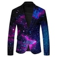 thumbnail image 2 of ZHOGXU Men's Blazers Long Sleeve Lapel Sequin Design Comfortable Fashion Suit Jacket Top For Daily Wear And Party,Dark Purple,Xxxl, 2 of 3