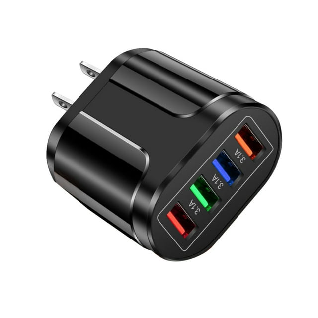 4-Port USB Wall Charger - 3.1A, Compact, Fireproof, for Smartphones/Tablets/Travel