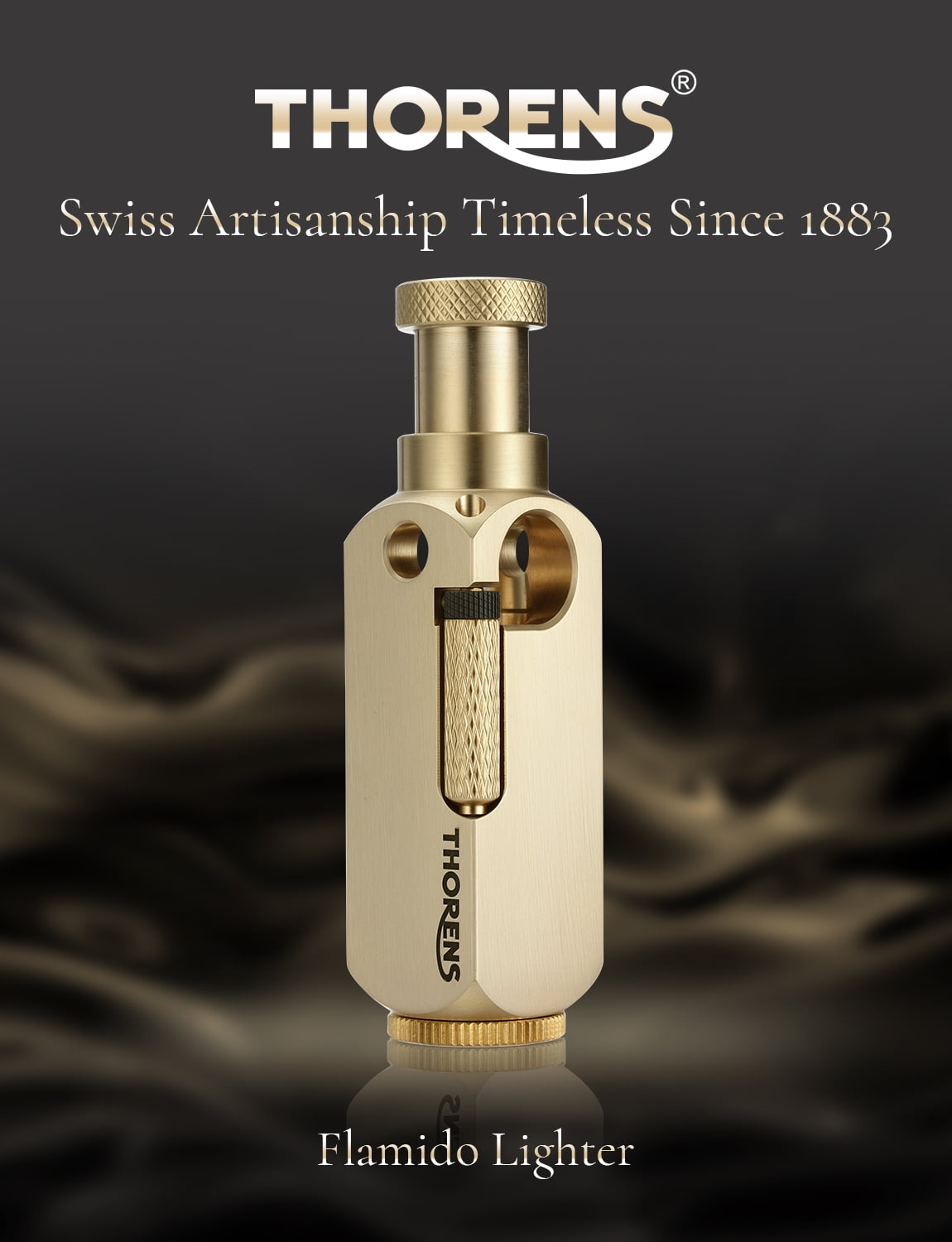 Classic Soft-Flame Windproof Retro Copper Kerosene Lighter, Refillable, Cigar, Side-Slide Grinding Wheel, Dual-Flame Jet, Sealed, Metal, Antique, Famous, Unique, Men's Gift, Thorens Flamido