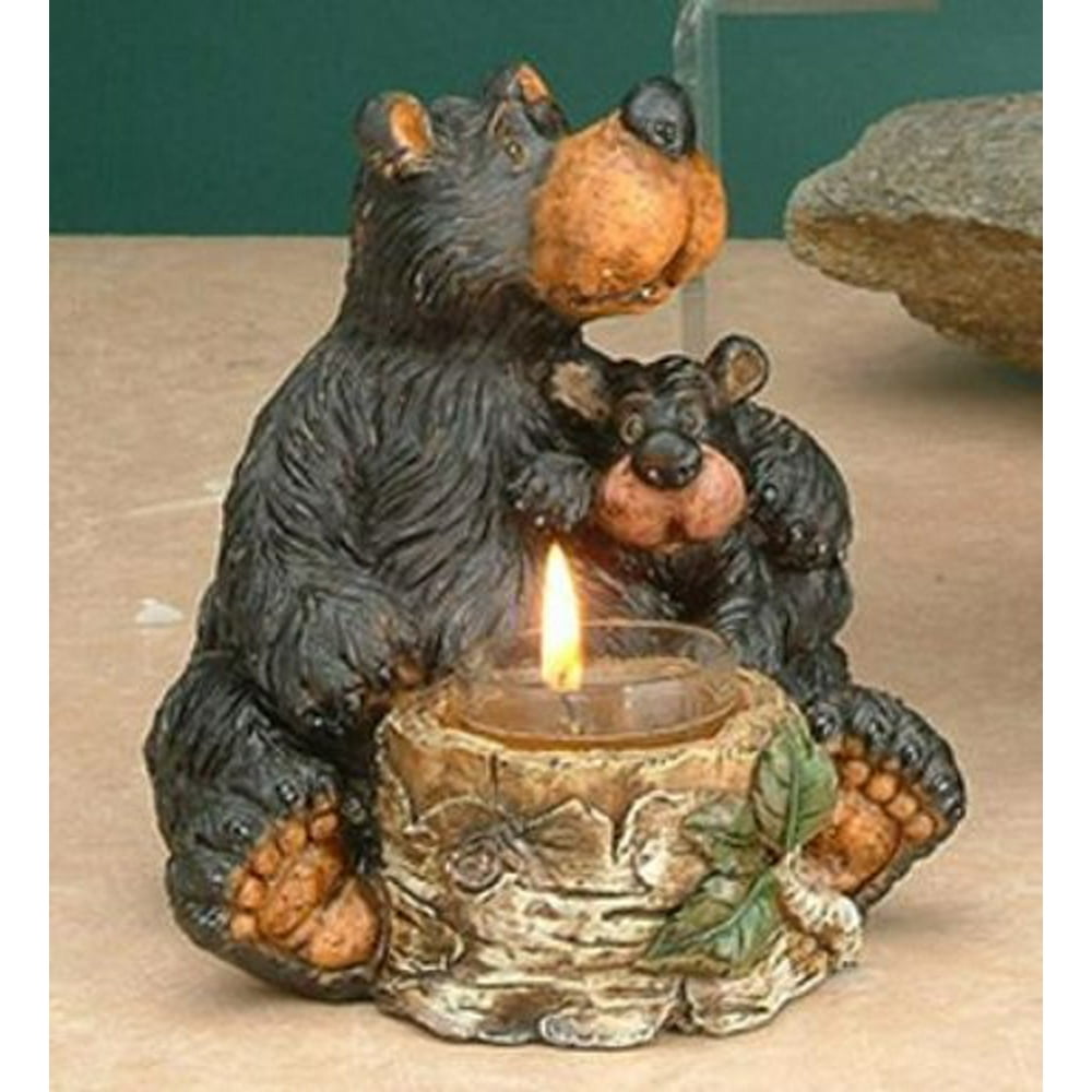 Black Bear Tealight Candle Holder Collectible Decoration Design Statue
