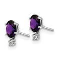 thumbnail image 2 of Auriga 14K White Gold Diamond and Amethyst Stud Earrings for Women, 2 of 4