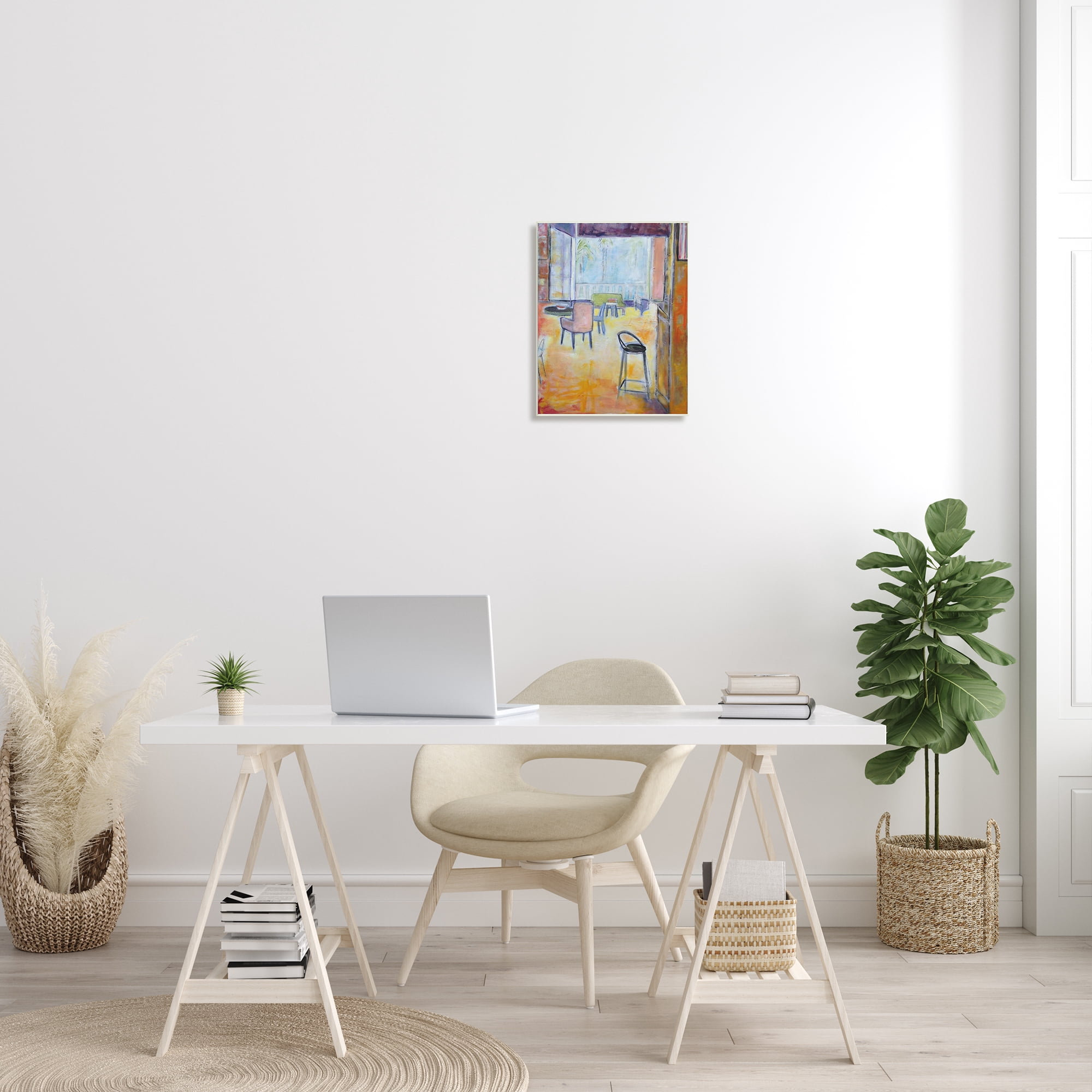 Stupell Indtries Tropical Lounge Open Room Furnished Interior Contemporary Painting,13 x 19,Design by Snne Marie