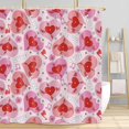 thumbnail image 5 of Pink Valentine's Day Shower Curtain, Cute Hippie Heart Love Music Notes Vinyl Record Bathroom Accessories, Geometric Heart Design Happy Valentines Bathroom Decor Set with Hooks, 72X72in, 5 of 6