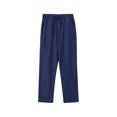 thumbnail image 7 of GrmtClth Mens Linen 2 Piece Beach Outfit Sets Cuban Collar Long Sleeve Button Front Shirt Relax Fit Drawstring Waist Trousers Multi Color Lightweight Travel Wear Navy 2XL, 7 of 7