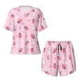thumbnail image 4 of Lsque Floral Strawberr Women's Short-Sleeved Pajama Set - 2 Piece Soft and Lightweight Sleepwear Set-3X-Large, 4 of 9