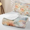 thumbnail image 4 of Erosebridal Watercolor Blossom Twin Quilt Set, Chic Flower Twin Coverlet Set, Reversible, Watercolor Blush, 2-Piece (1 Bedspread and 1 Pillowcase), 4 of 7