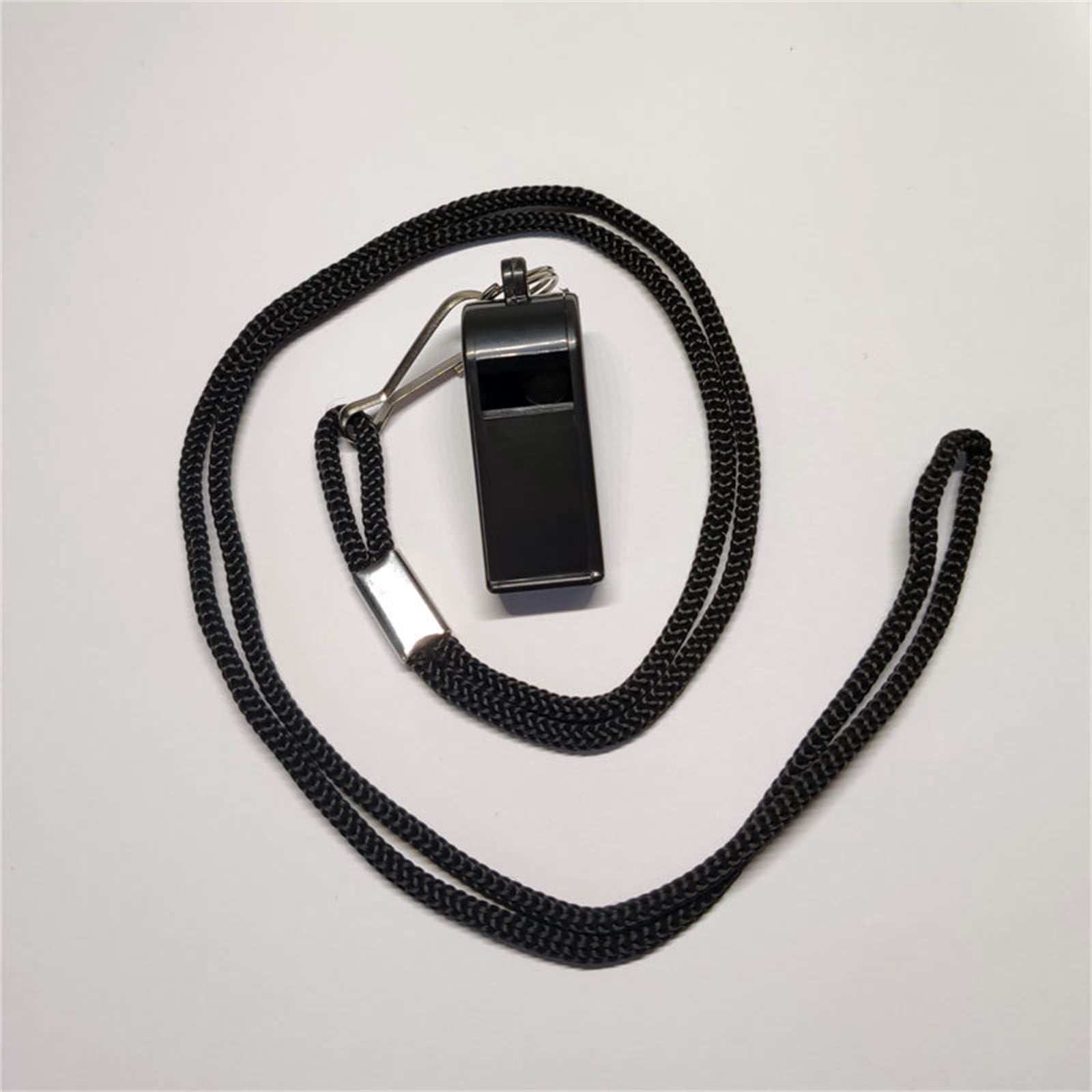 Replio Black Plastic Referee Medium Size Children's Lanyard Whistle Survivalwhistle Gifts Christmas