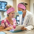 thumbnail image 4 of Jiueut Breast Cancer Nurse Button Headband Pink Ribbon Medical Field Headbands for Women 2 Piece Headbands for Masks with Buttons for Nurses Wide Headbands for Girls Non Slip, 4 of 7
