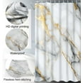 thumbnail image 3 of 4Pcs Marble Bathroom Sets with Shower Curtain sets and Rugs,White Gold Marble Modern Art Bathroom Shower Curtain Sets with Rugs and Accessories, 3 of 9