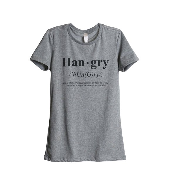 Thread Tank HanGry Hungry Women's Relaxed Crewneck T-Shirt Tee Heather Grey Small