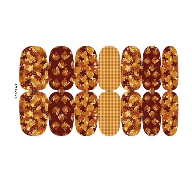 Xihbxyly Diseño de Uñas con Diseño de Hoja de Arce, Elegantes Pegatinas de Pvc para Uñas, Adhesivo de Larga Duración (2-4 Semanas), Juego de Colores Degradados Vibrantes, Uso Personal En Salones de B