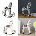 thumbnail image 6 of Vintage Style Wooden Rocking Horse Animal Decoration Statue Horse Figurines Home Decor Kids Gift Gray, 6 of 10