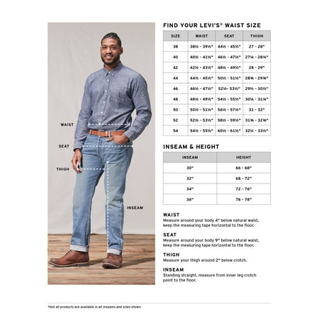 levi's big and tall size chart