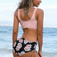 thumbnail image 2 of SWSMCLT Women's High Waisted Bikini Swimsuits Wrap Padded Swimwear Beach Slimmingt Swimming 2 Piece Bathing Suit Drawstring Twist Push Up Pink Flower X-Large, 2 of 3