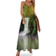 thumbnail image 1 of Vestido sin mangas con estampado de remolinos de color turquesa y naranja hipster moderno y vívido para mujer, vestido de noche de verano para mujer, 1 of 7