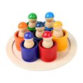 thumbnail image 1 of Juguete apilable de arcoíris de madera Montessori, rompecabezas de anidación de arcoíris, juguetes interactivos educativos e interactivos para niñas, 1 of 9