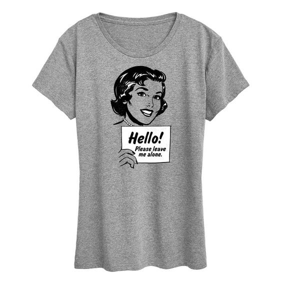 Instant Message - Vintage Please Leave Me Alone - Women's Short Sleeve Graphic T-Shirt